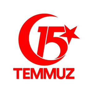 15 Temmuz  Sticker 17x17 Cm Kırmızı