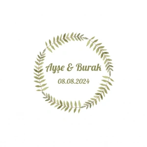 Kare Mor Çiçekli Kına Nişan Düğün 3x3 cm özel etiket / 50 adet sticker