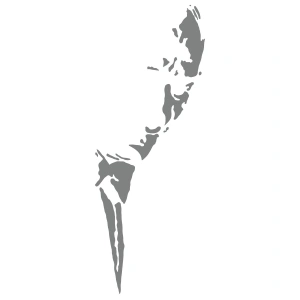 Atatürk Silüet Sticker17x17 Cm Gri