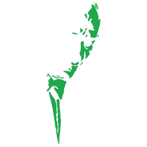 Atatürk Silüet Sticker17x17 Cm Yeşil