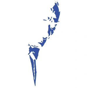 Atatürk Silüet Sticker17x17 Cm Mavi