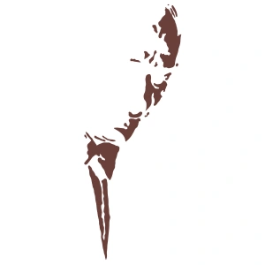 Atatürk Silüet Sticker17x17 Cm Kahverengi