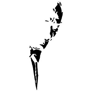 Atatürk Silüet Sticker17x17 Cm Siyah