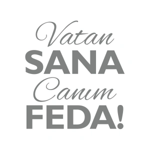 Vatan Sana Canım Feda Sticker17x17 Cm Gri