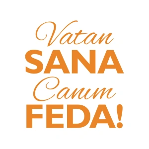Vatan Sana Canım Feda Sticker17x17 Cm Turuncu