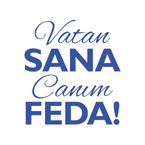 Vatan Sana Canım Feda Sticker17x17 Cm Mavi
