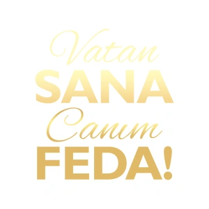 Vatan Sana Canım Feda Sticker17x17 Cm Gold