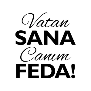 Vatan Sana Canım Feda Sticker17x17 Cm Siyah