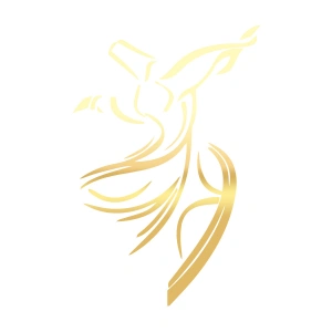 Mevlana Silüet Sticker17x17 Cm Gold