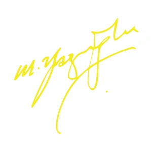 Muhsin Yazıcıoğlu İmza Sticker17x17 Cm Sarı