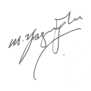 Muhsin Yazıcıoğlu İmza Sticker17x17 Cm Gri