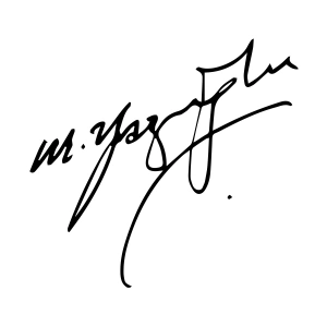 Muhsin Yazıcıoğlu İmza Sticker17x17 Cm Siyah