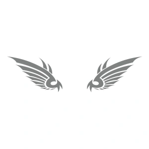 Kartal Kanatı Oto Sticker17x17 Cm Gri