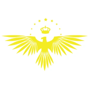 Yıldızlı Kartal  Oto Sticker17x17 Cm Sarı