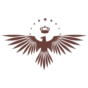 Yıldızlı Kartal  Oto Sticker17x17 Cm Kahverengi