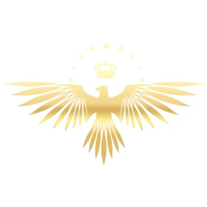 Yıldızlı Kartal  Oto Sticker17x17 Cm Gold