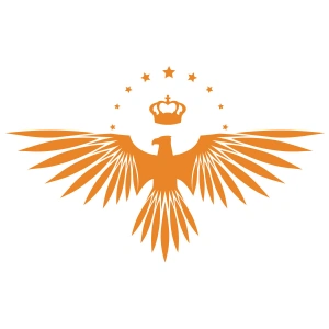 Yıldızlı Kartal  Oto Sticker17x17 Cm Turuncu