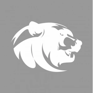 Ayı Kafası Sticker 17x17 Cm Beyaz