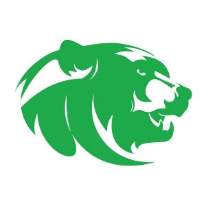 Ayı Kafası Sticker 17x17 Cm Yeşil