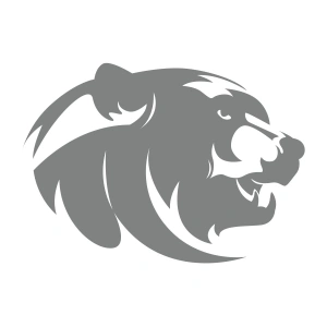 Ayı Kafası Sticker 17x17 Cm Gri