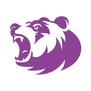 Ayı Kafası Sticker 17x17 Cm Mor