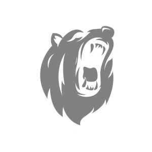 Ayı Kafası Sticker 17x17 Cm Gri