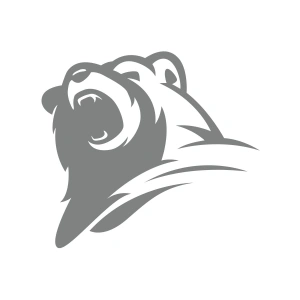 Ayı Kafası Sticker 17x17 Cm Gri