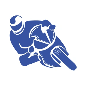 Motorcu Sticker 17x17 Cm Mavi