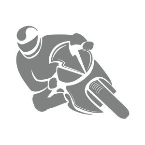 Motorcu Sticker 17x17 Cm Gri