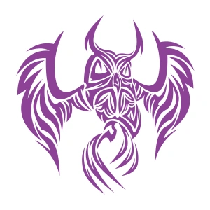 Baykuş Sticker17x17 Cm Mor