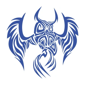 Baykuş Sticker17x17 Cm Mavi