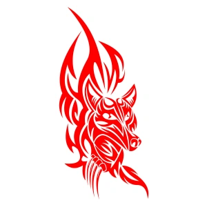 Kurt Sticker 17x17 Cm Kırmızı