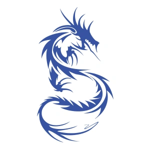 Ejderha Sticker 17x17 Cm Mavi