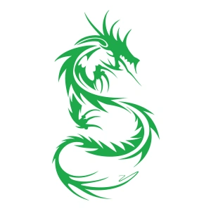 Ejderha Sticker 17x17 Cm Yeşil