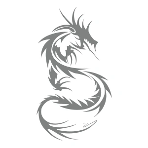 Ejderha Sticker 17x17 Cm Gri