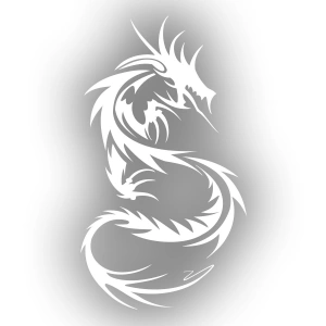 Ejderha Sticker 17x17 Cm Beyaz