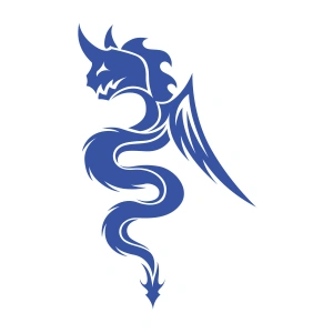 Ejderha Sticker 17x17 Cm Mavi