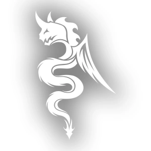 Ejderha Sticker 17x17 Cm Beyaz