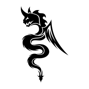 Ejderha Sticker 17x17 Cm Siyah