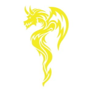 Ejderha Sticker 17x17 Cm Sarı