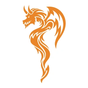 Ejderha Sticker 17x17 Cm Turuncu