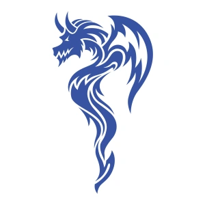 Ejderha Sticker 17x17 Cm Mavi