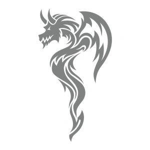 Ejderha Sticker 17x17 Cm Gri