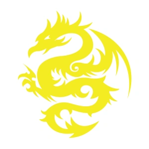 Ejderha Sticker 17x17 Cm Sarı