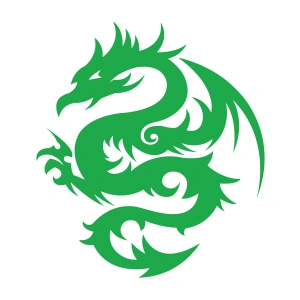 Ejderha Sticker 17x17 Cm Yeşil