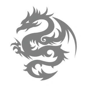 Ejderha Sticker 17x17 Cm Gri