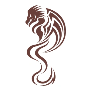 Ejderha Sticker 17x17 Cm Kahverengi