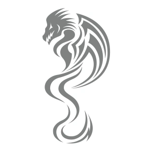 Ejderha Sticker 17x17 Cm Gri