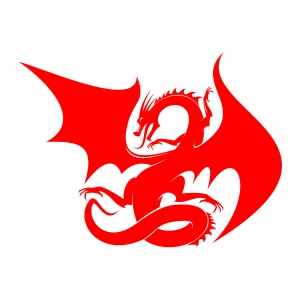 Ejderha Sticker 17x17 Cm Kırmızı