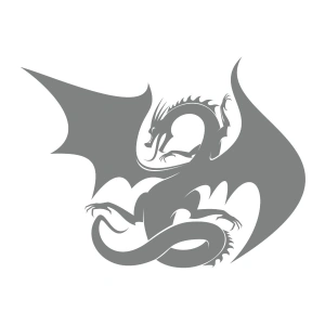 Ejderha Sticker 17x17 Cm Gri